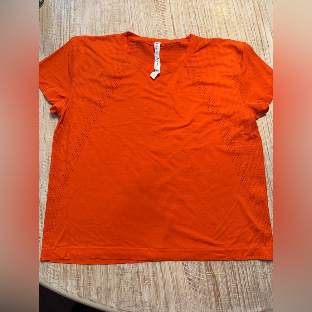 Lululemon Bright Orange Mesh T-Shirt